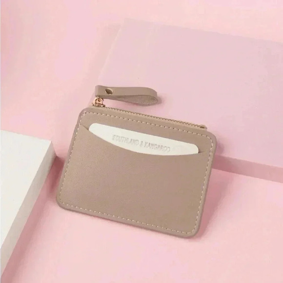 ⚠️Clearance Khaki Apricot Minimalistic Slim Wallet / Cardholder - Picture 1 of 4